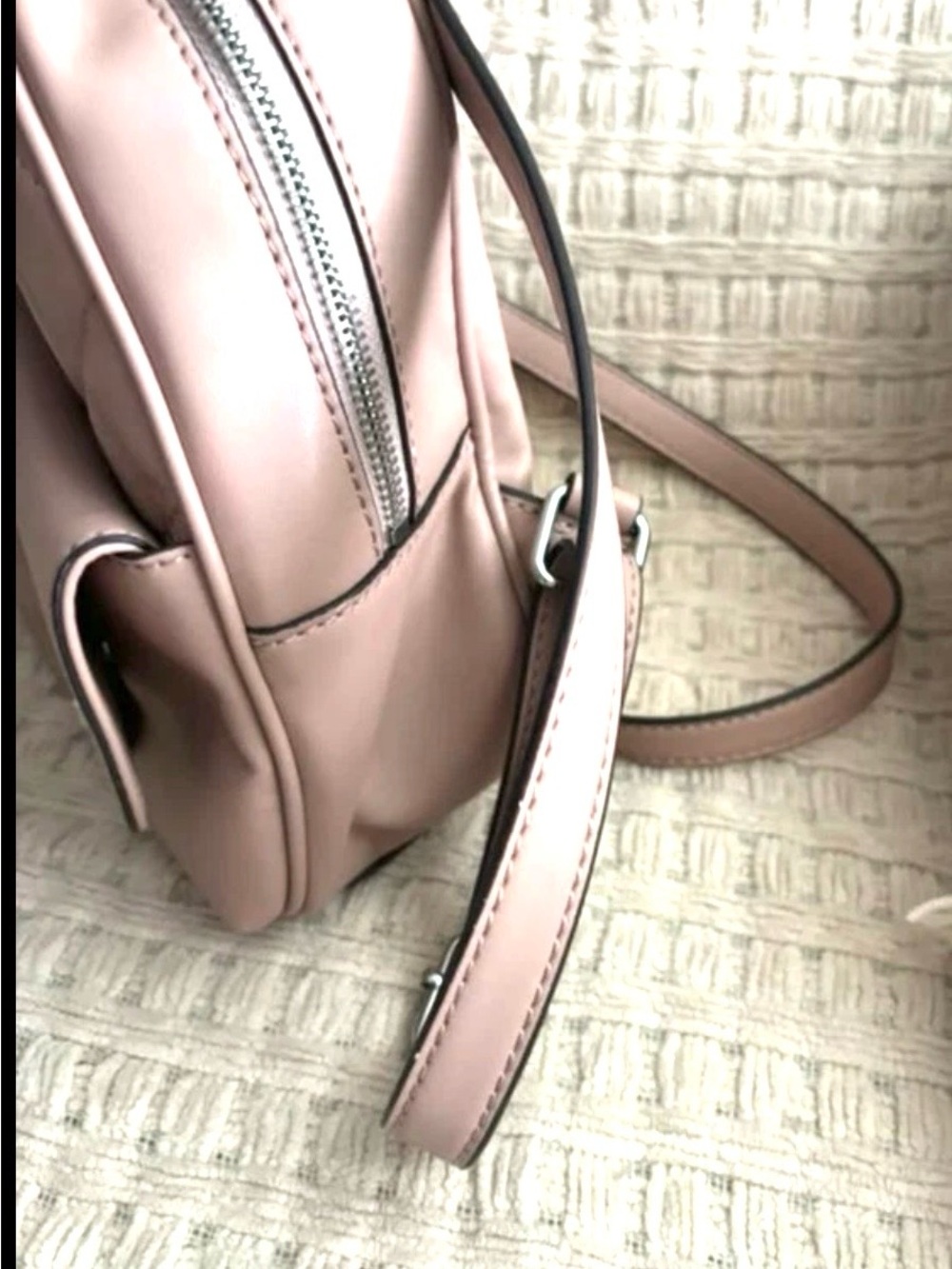 Guess Quilted Mini Backpack in Blush Pink - Women's Fashion Bag - Picture 4 of 4